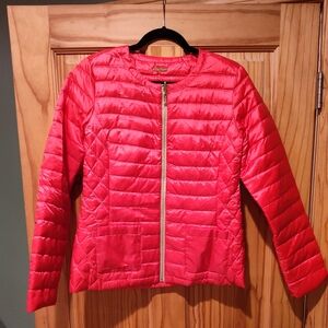 Lilly Pulitzer Lilah Down Puffer Jacket Coat Reversible Bright Pink Zebra Barbie